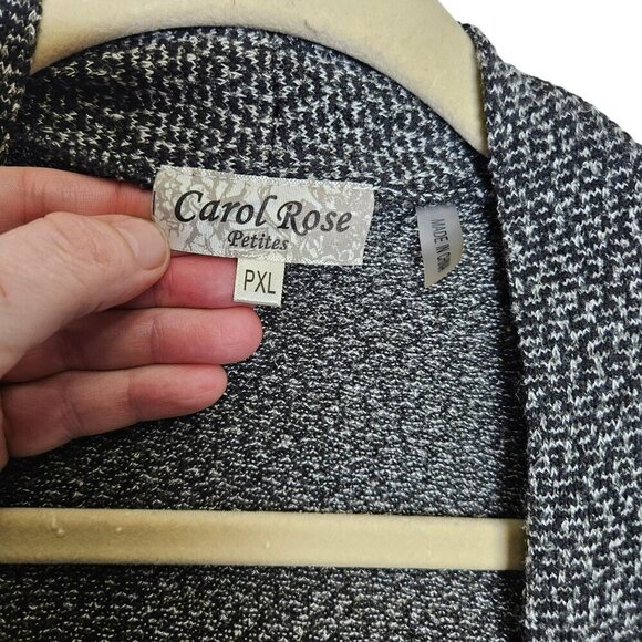 Carol Rose Petite Cozy‎ Black & White Open-Front Cardigan With Dolman Sleeves XL - Picture 8 of 11